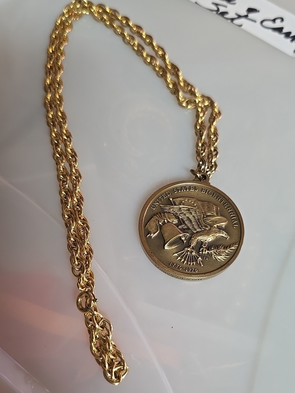 Exxon Esso Tiger Mascot US Bicentennial 1776-1976 Maco NY Bronze Medal Vintage